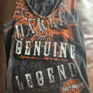 Harley-Davidson Black and Orange Graphic Tank
